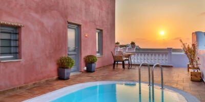 Incredible sunset views from Tramonto Secret Villas, part of our Santorini luxury hotels