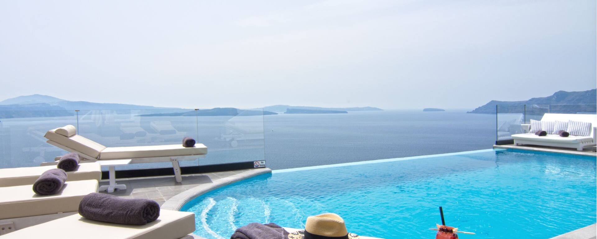 The main pool at Santorini Secret Suites & Spa part of our Santorini luxury hotels by Secret